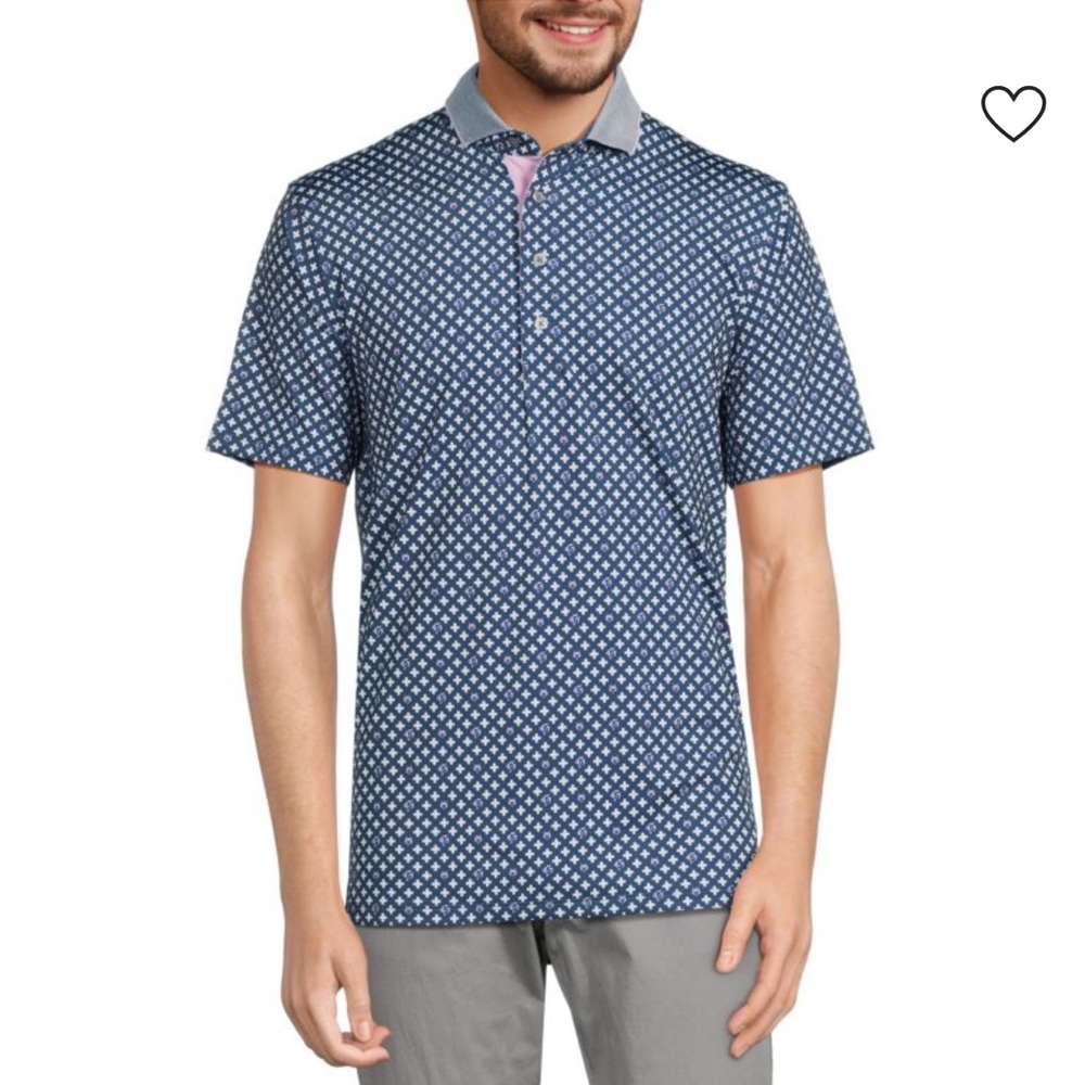 LAST CHANCE | Greyson wolf print short sleeve polo